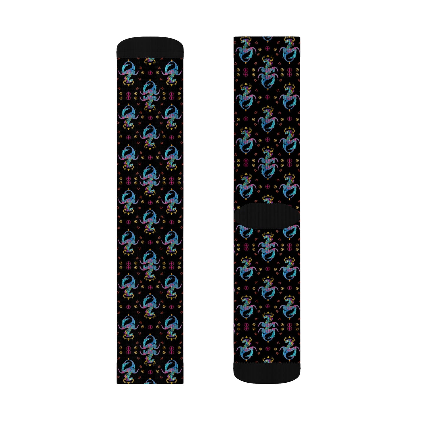 Sublimation Socks, Aquarius, Zodiac v3, Jewel Pattern