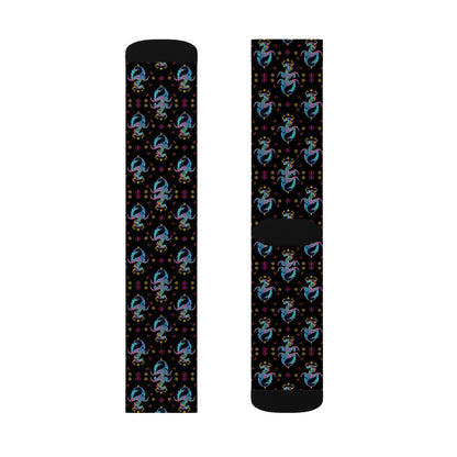 Sublimation Socks, Aquarius, Zodiac v3, Jewel Pattern
