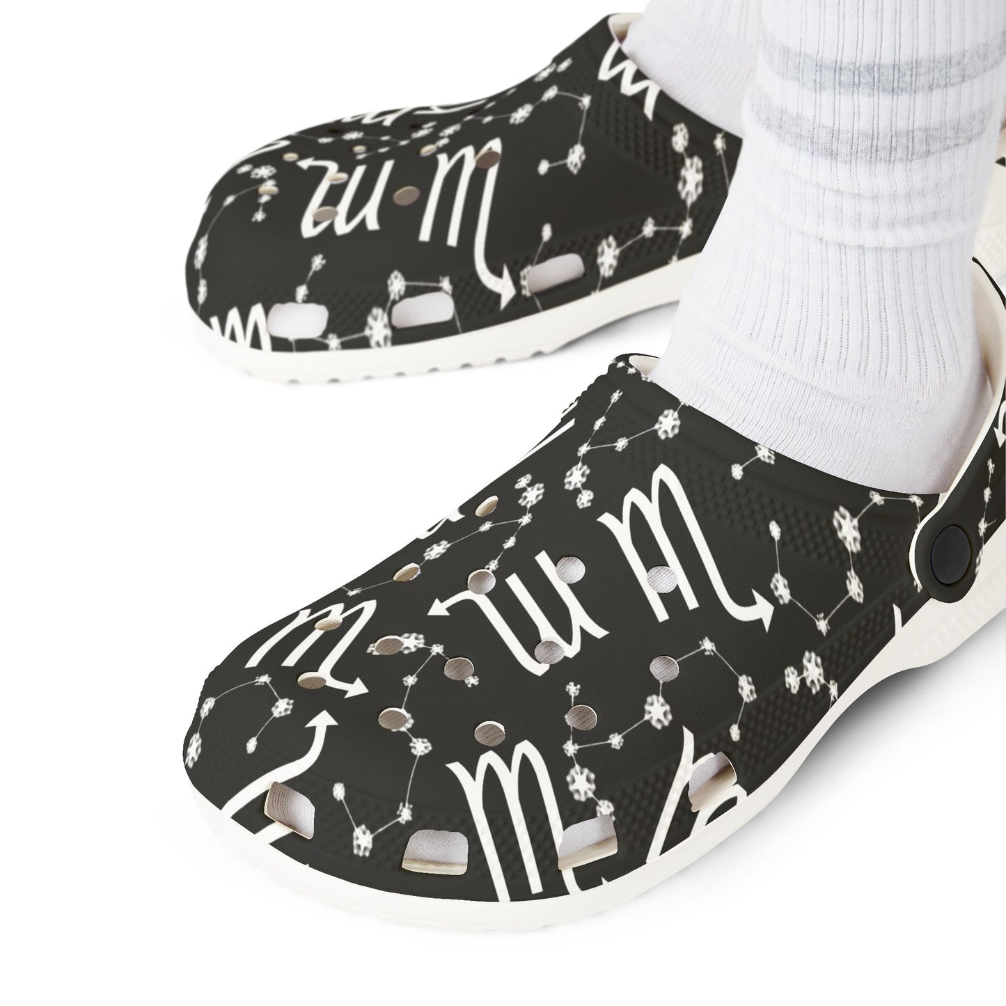 EVA Foam Rubber Shoes (AOP), Material 100% EVA, Scorpio Zodiac Design