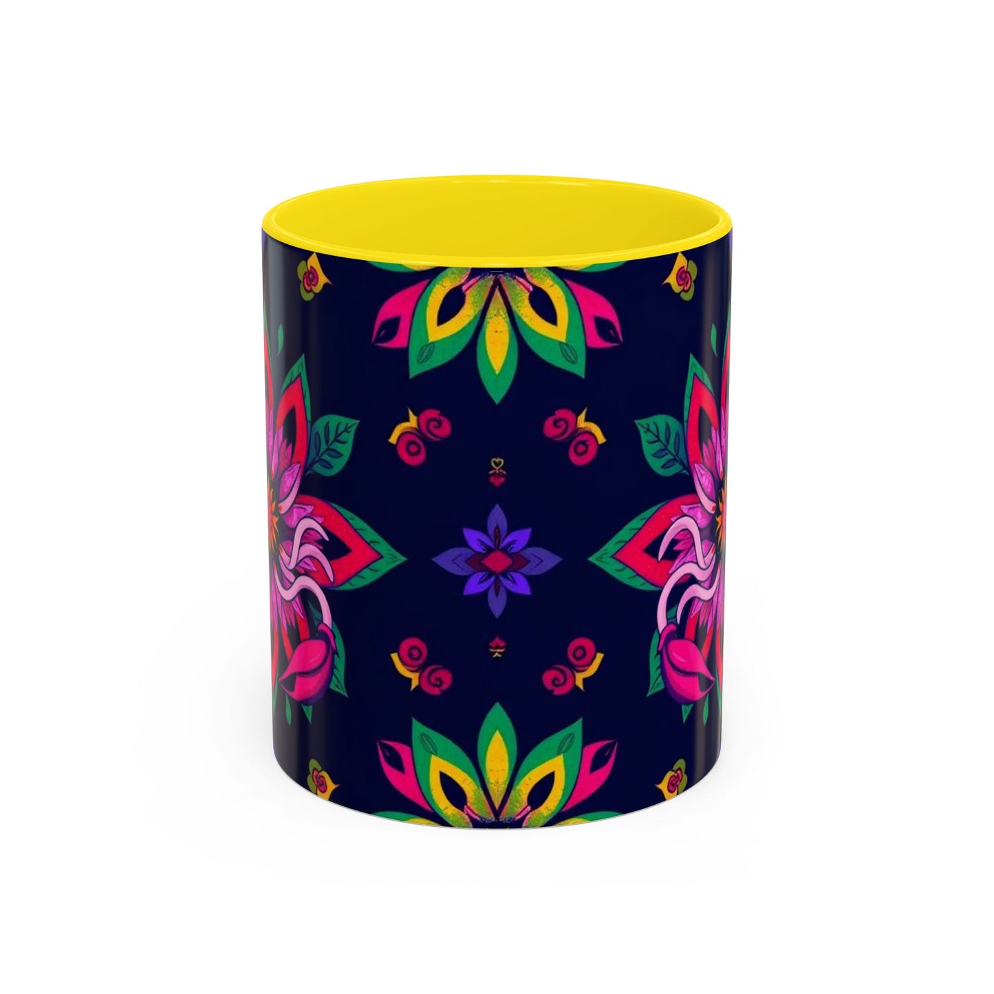 Accent Coffee Mug, Scorpio, Zodiac v4. Flower Pattern, (11, 15oz)