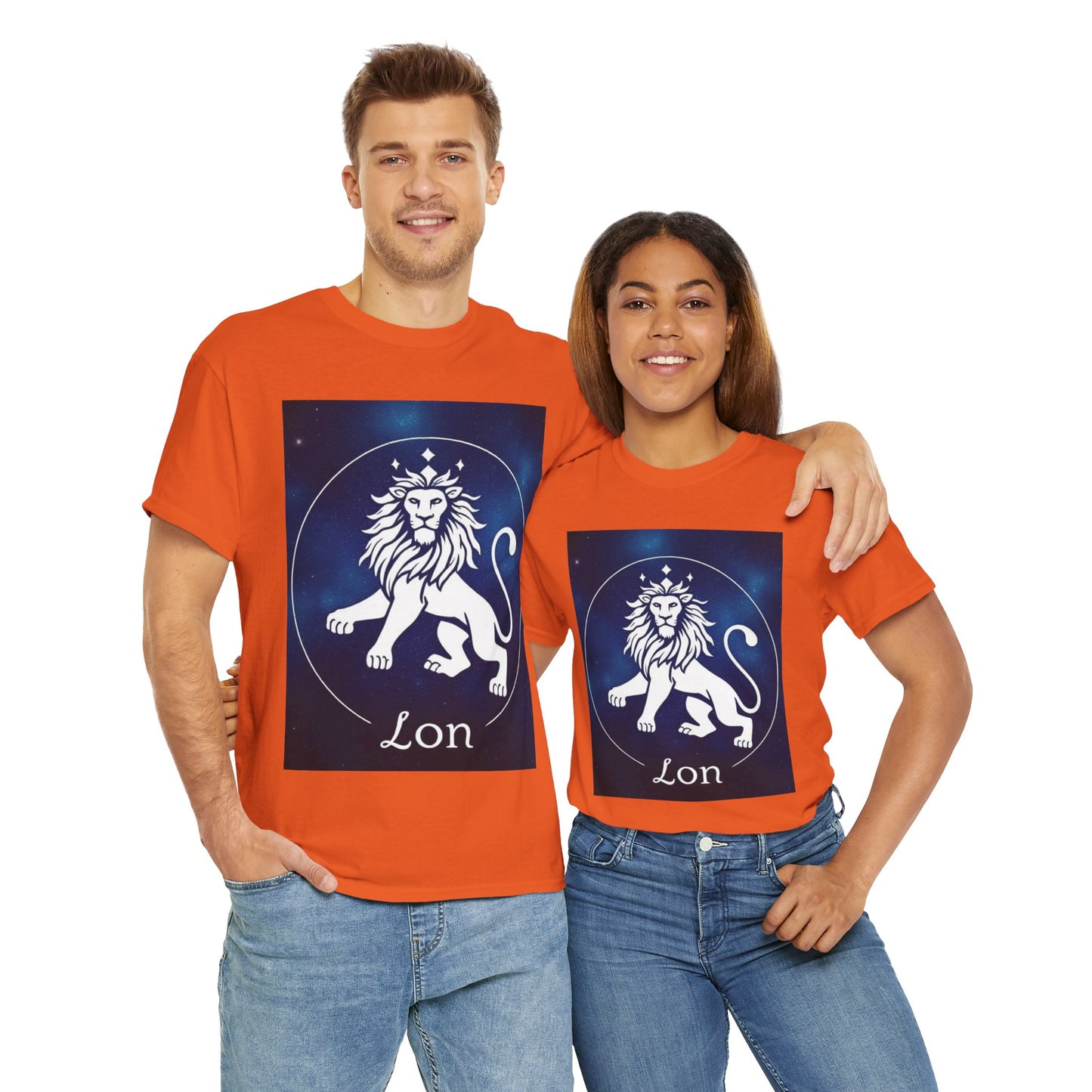 Unisex Heavy Cotton T-Shirt, Space Lion v1, Leo Zodiac Design