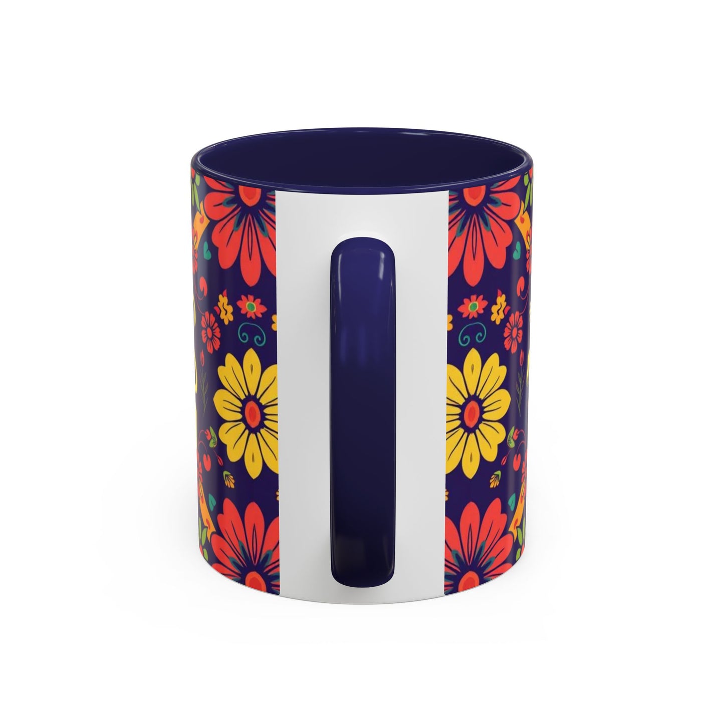 Accent Coffee Mug, Leo, Zodiac v3, Flower Pattern, (11, 15oz)