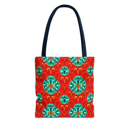 Tote Bag (AOP), Aries, Zodiac v1, Jewel Pattern