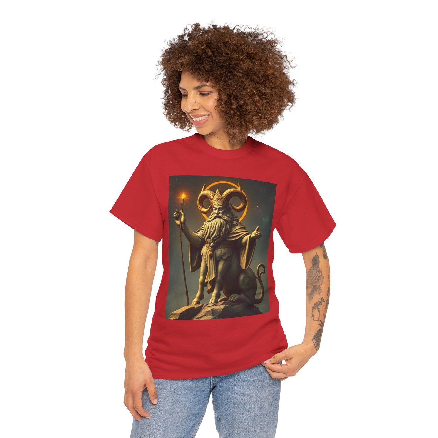 Unisex Heavy Cotton T-Shirt, Taurus God, Zodiac Design