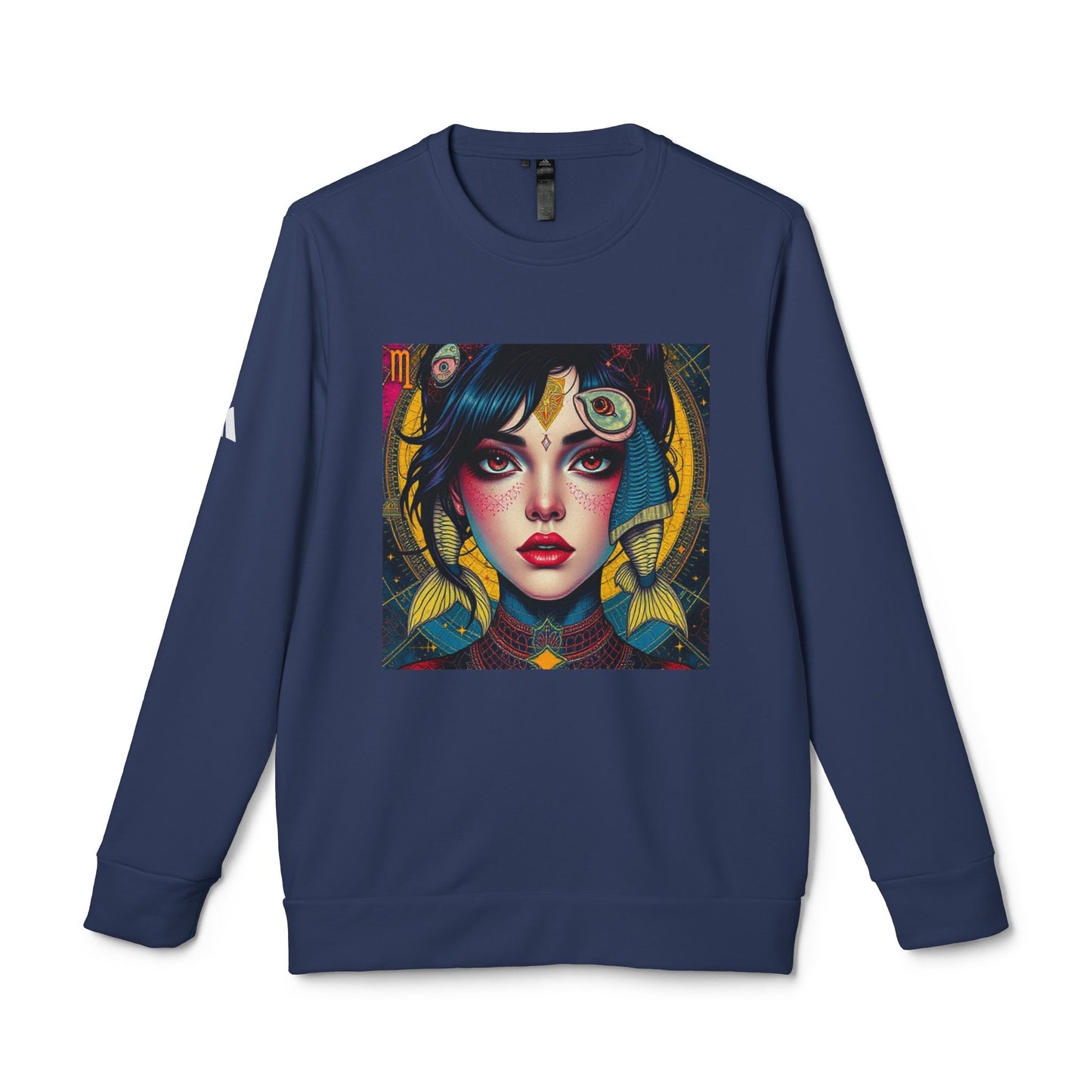Adidas, Unisex Fleece Crewneck Sweatshirt, Pisces, Pop Art v1, Zodiac