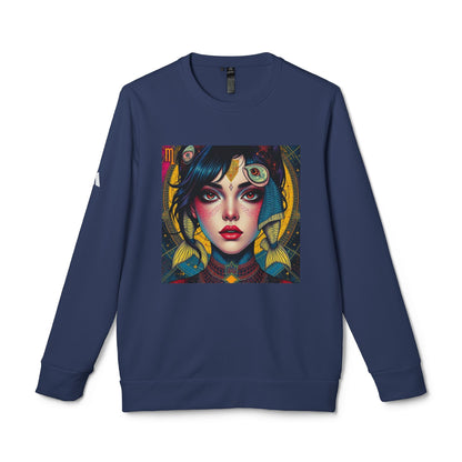 Adidas, Unisex Fleece Crewneck Sweatshirt, Pisces, Pop Art v1, Zodiac