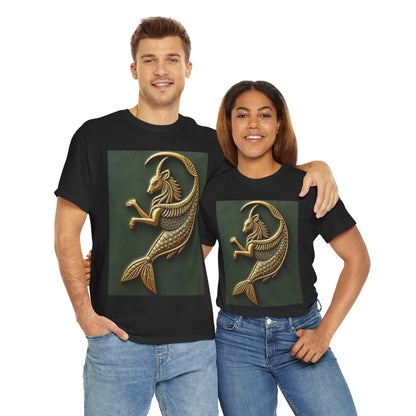Unisex Heavy Cotton T-Shirt, Capricorn Animal. Symbol, Zodiac Design