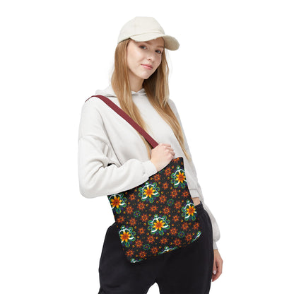 Tote Bag (AOP), Libra, Zodiac v2, Flower Pattern