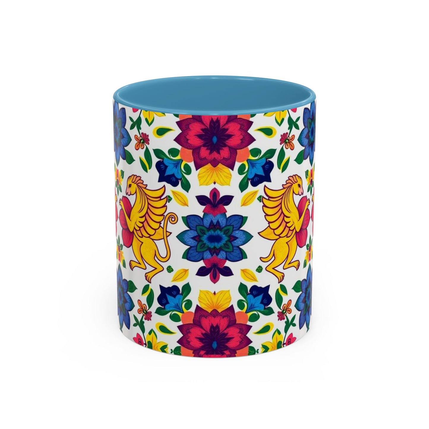Accent Coffee Mug, Gemini, Zodiac, Flower Pattern, (11, 15oz)