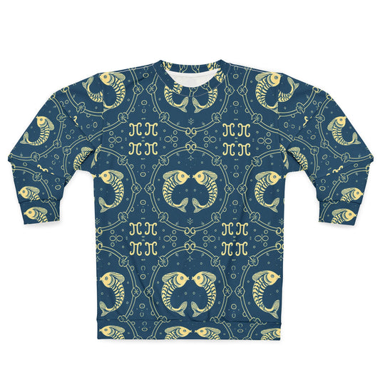 Unisex Sweatshirt, Zodiac Design, Pattern, Pisces, AOP