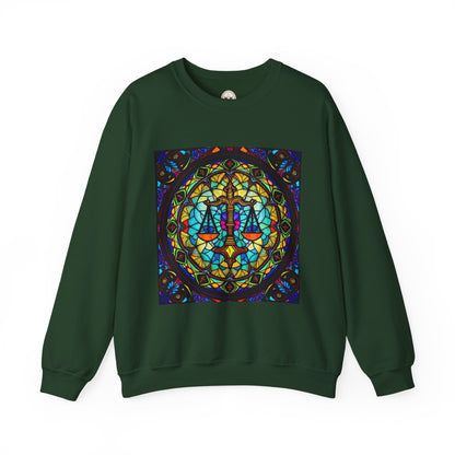 Unisex Heavy Blend™ Crewneck Sweatshirt, Glass, Libra Zodiac Design