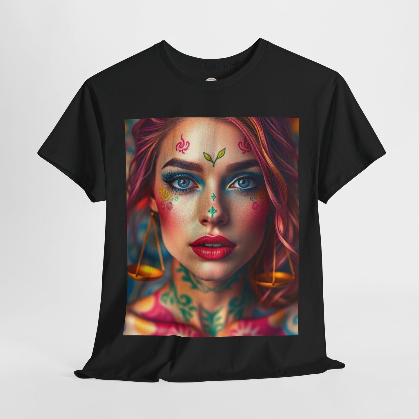 Unisex Heavy Cotton T-Shirt, Libra, Zodiac v1, Sexy Art