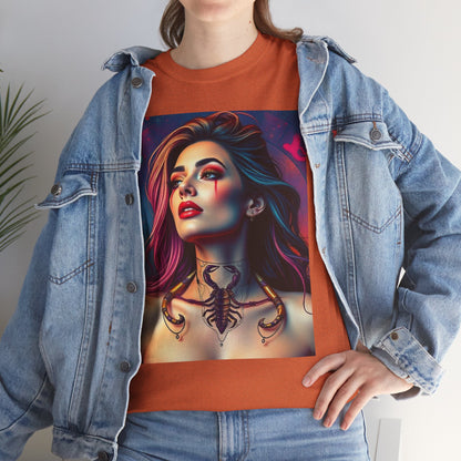 Unisex Heavy Cotton T-Shirt, Scorpio, Zodiac v1, Sexy Art