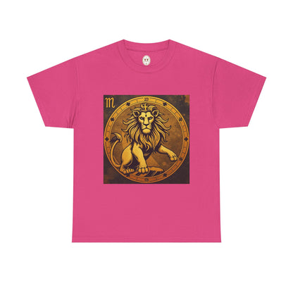 Unisex Heavy Cotton T-Shirt, Gold Lion, Leo Zodiac Design