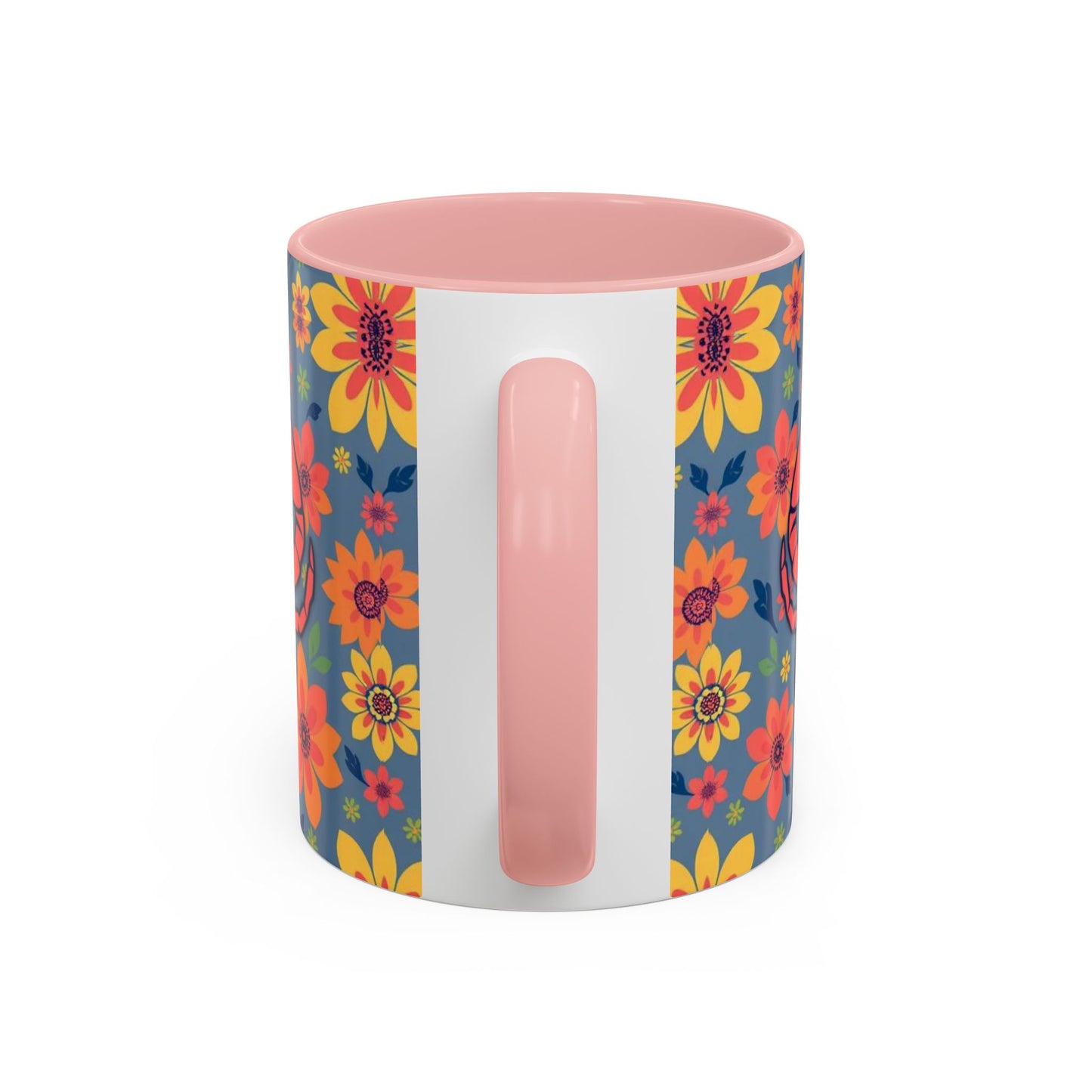 Accent Coffee Mug, Cancer, Zodiac v1, Flower Pattern, (11, 15oz)