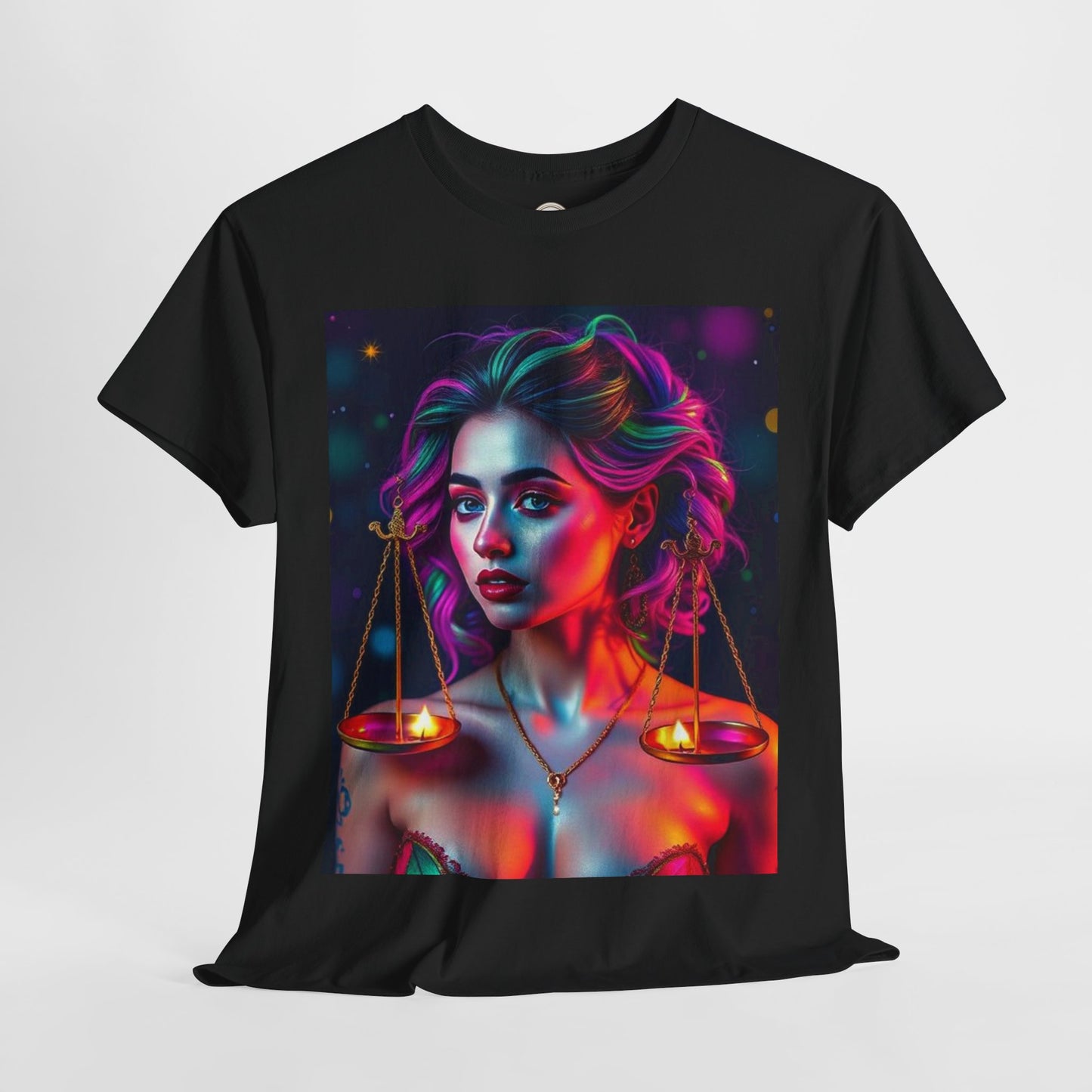 Unisex Heavy Cotton T-Shirt, Libra, Zodiac v3, Sexy Art