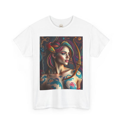 Unisex Heavy Cotton T-Shirt, Sagittarius, Zodiac v1, Sexy Art
