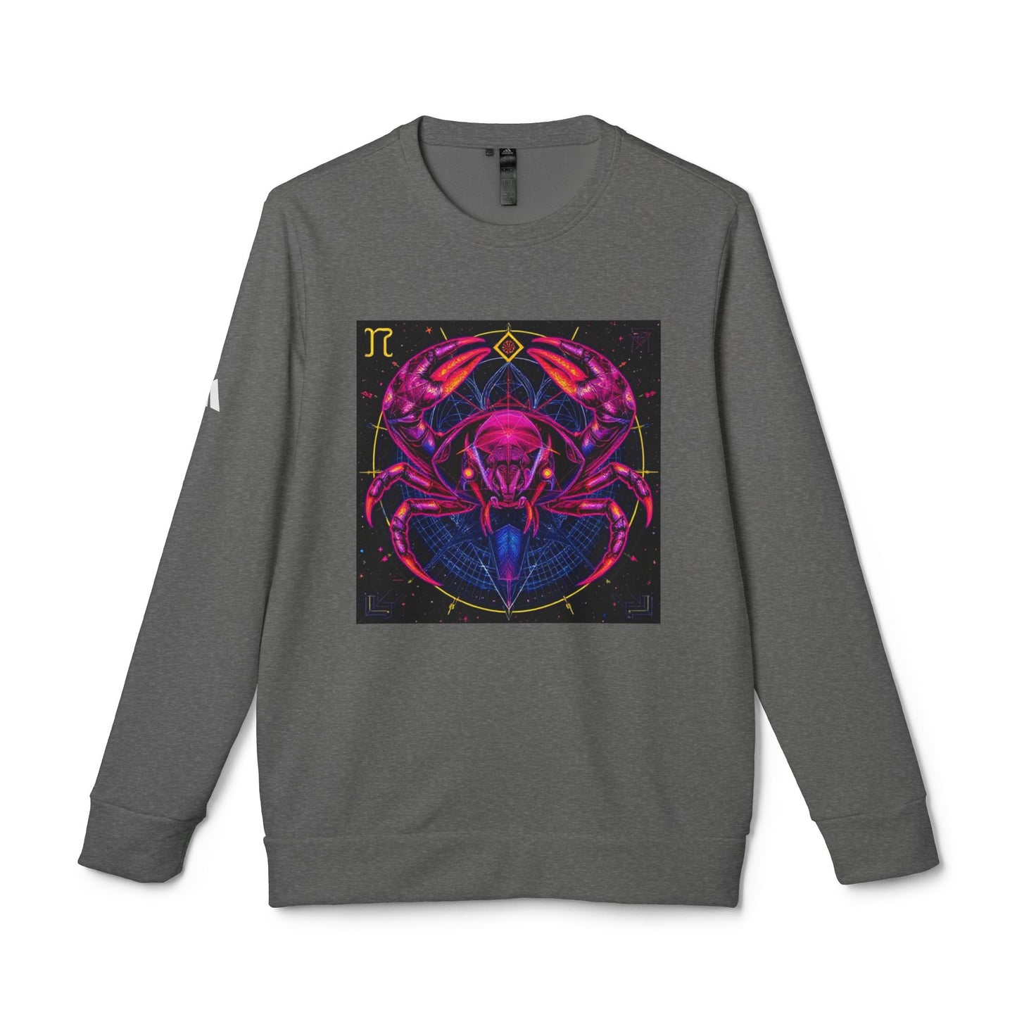 Adidas, Unisex Fleece Crewneck Sweatshirt, Cancer, Pop Art, Zodiac