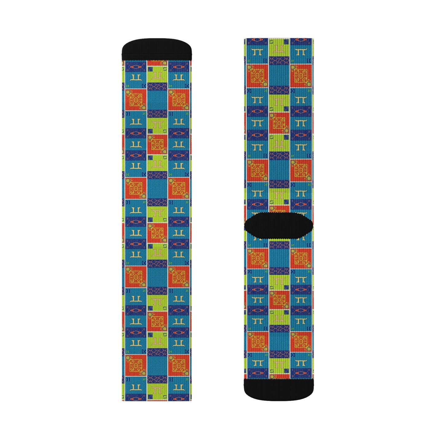 Sublimation Socks, Gemini, Zodiac v1, Shapes Pattern