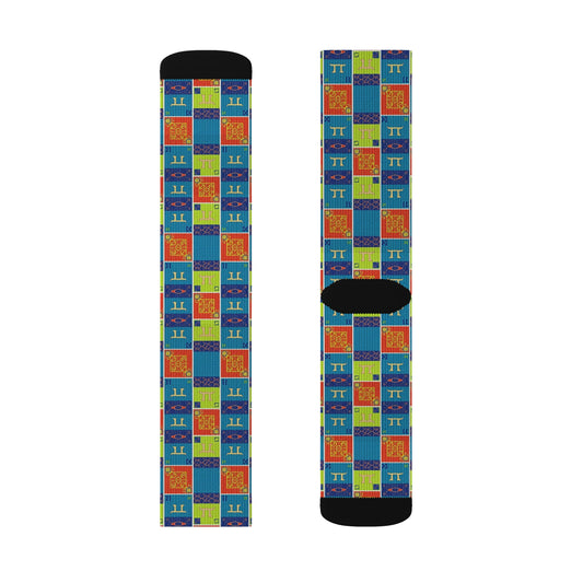 Sublimation Socks, Gemini, Zodiac v1, Shapes Pattern
