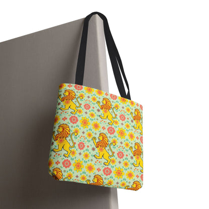 Tote Bag, (AOP), Leo, Zodiac v2, Flower Pattern