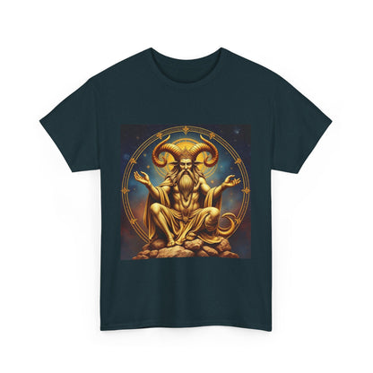 Unisex Heavy Cotton T-Shirt, On The Throne, Taurus Zodiac Design