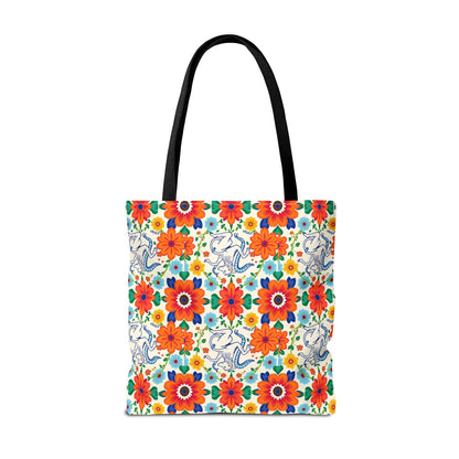 Tote Bag (AOP), Virgo, Zodiac v1, Flower Pattern