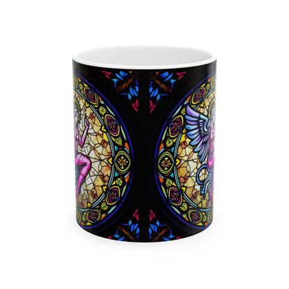 Ceramic Mug, (11oz, 15oz), Ceramic Coffee Mug, AOP, Glass Design v1, Virgo Zodiac