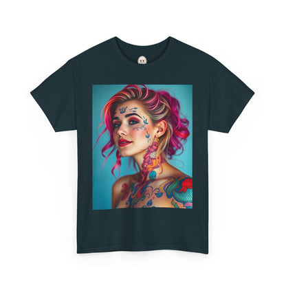 Unisex Heavy Cotton T-Shirt, Pisces, Zodiac v3, Sexy Art