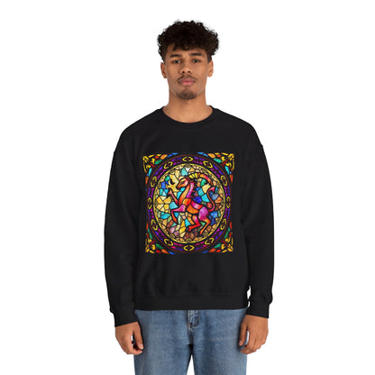 Unisex Heavy Blend™ Crewneck Sweatshirt, Glass, Aries Zodiac Design