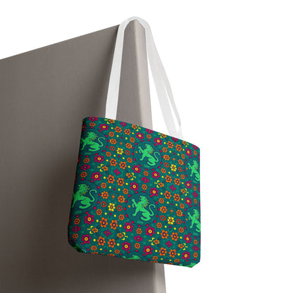 Tote Bag (AOP), Leo, Zodiac v1, Flower Pattern