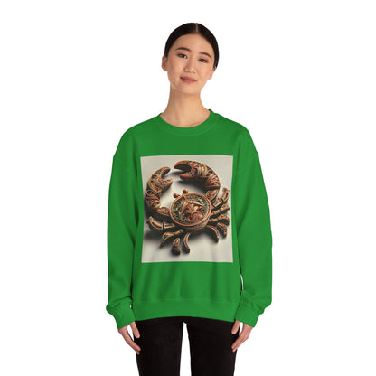 Unisex Heavy Blend™ Crewneck Sweatshirt, Crab Artifact, Cancer Zodiac Design