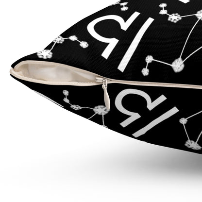 Zodiac Spun Polyester Square Pillow Libra Zodiac Sign Black Pillow