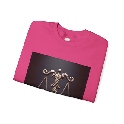 Unisex Heavy Blend™ Crewneck Sweatshirt, Brown Scale, Libra Zodiac Design