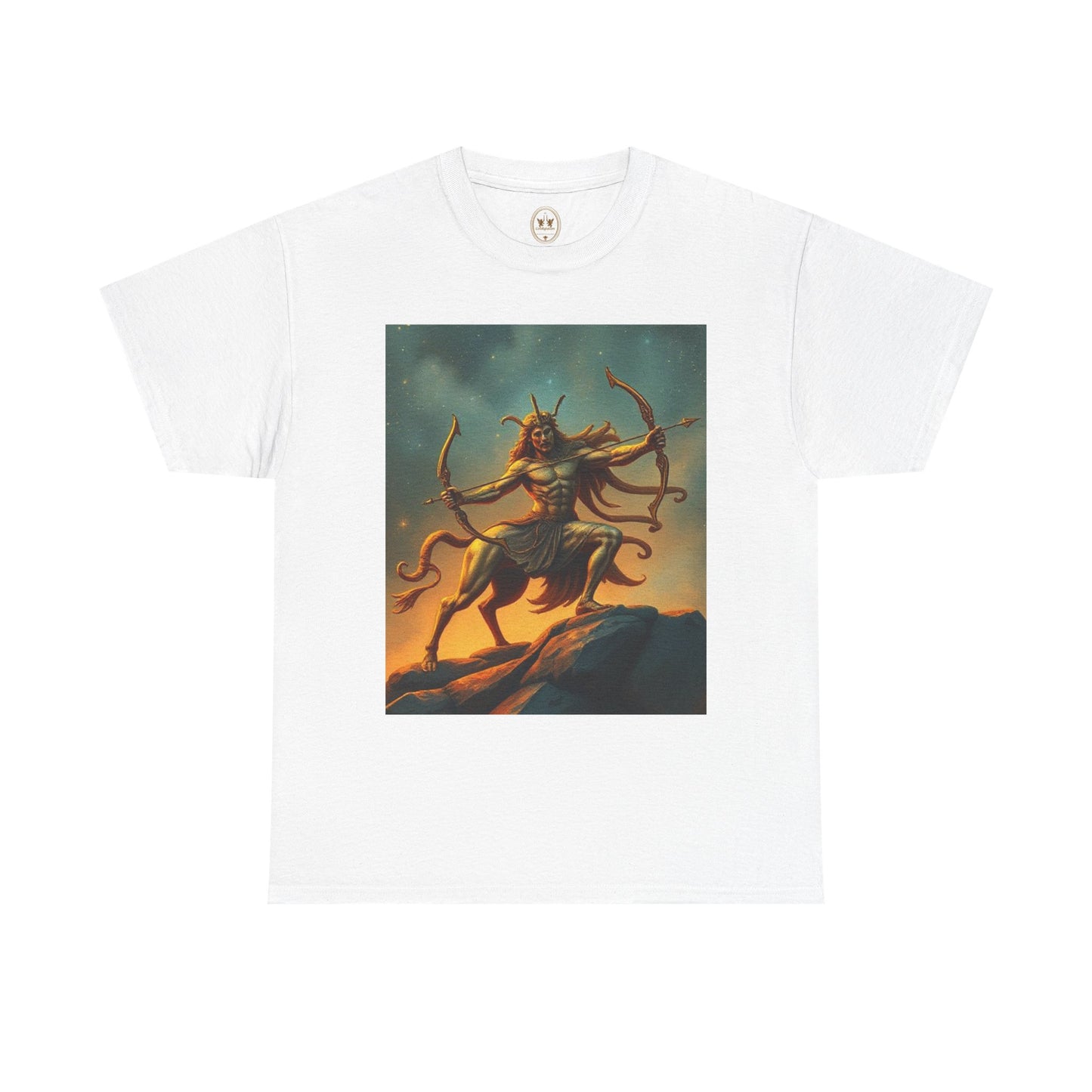 Unisex Heavy Cotton T-Shirt, Arrow Centaur, Sagittarius Zodiac Design