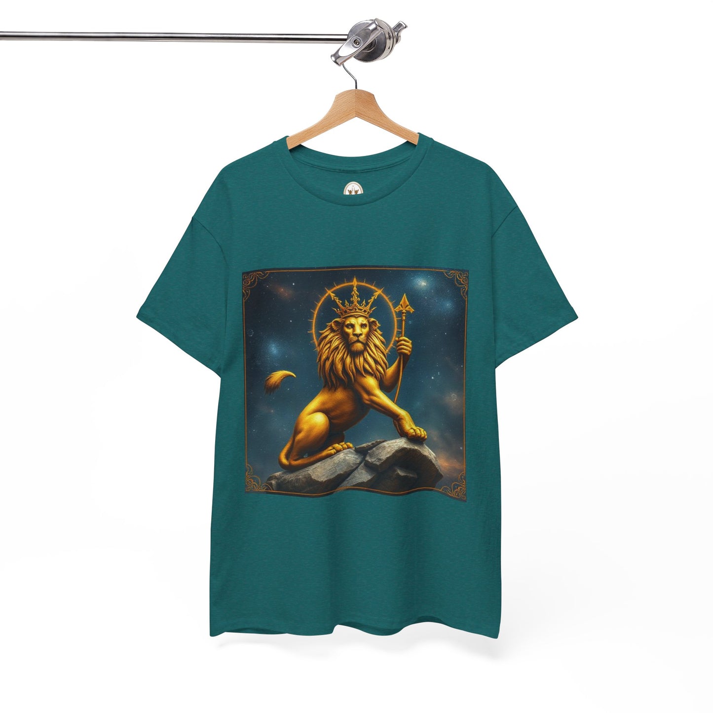 Unisex Heavy Cotton T-Shirt, King of Lions, Leo Zodiac Design