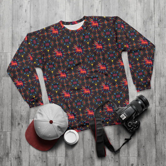 Unisex Sweatshirt (AOP), Capricorn, Zodiac v1, Jewel Pattern