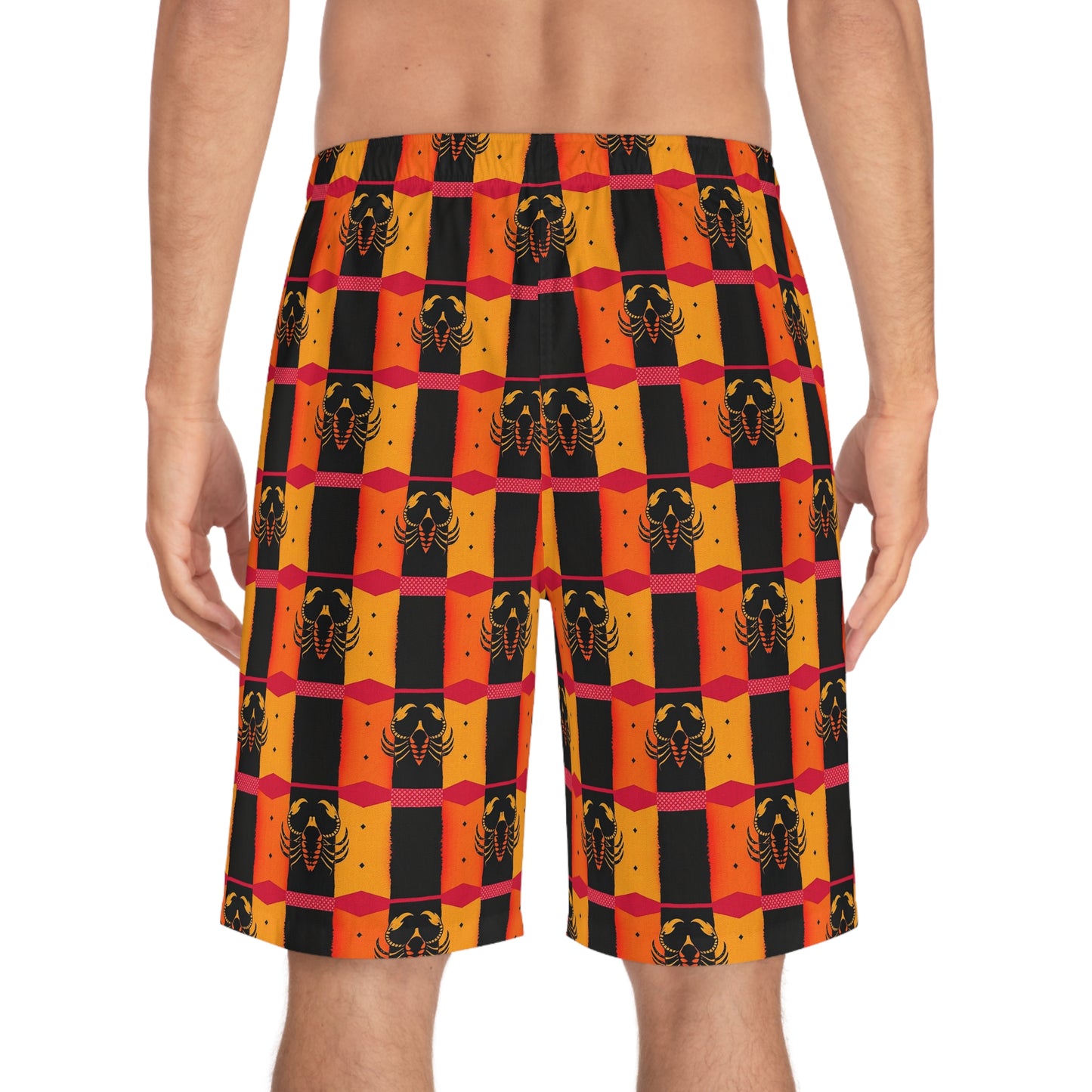 Men's Board Shorts, (AOP), Scorpio, Zodiac, Shape Pattern