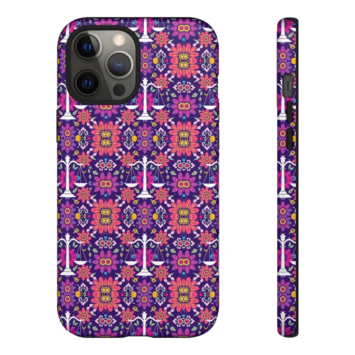 Tough Cases, Libra, Zodiac v4, Flower Pattern