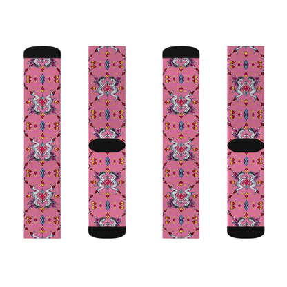 Sublimation Socks, Gemini, Zodiac v4, Jewel Pattern