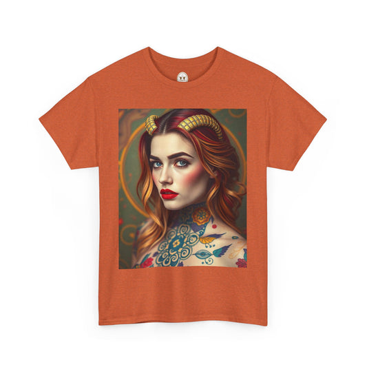 Unisex Heavy Cotton T-Shirt, Capricorn, Zodiac v3, Sexy Art