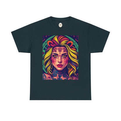 Unisex Heavy Cotton T-Shirt, Leo, Zodiac v1, Sexy Art