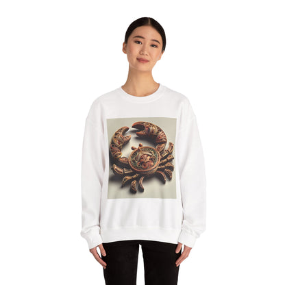 Unisex Heavy Blend™ Crewneck Sweatshirt, Crab Artifact, Cancer Zodiac Design