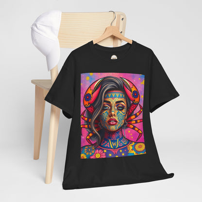 Unisex Heavy Cotton T-Shirt, Cancer, Zodiac v3, Sexy Art