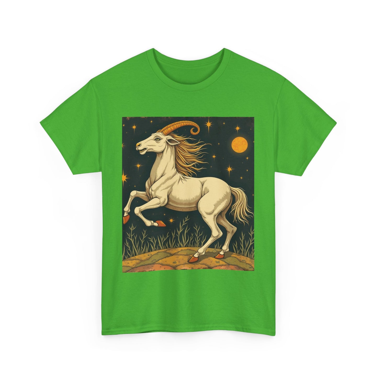 Unisex Heavy Cotton T-Shirt, Aries Animal, Zodiac Design