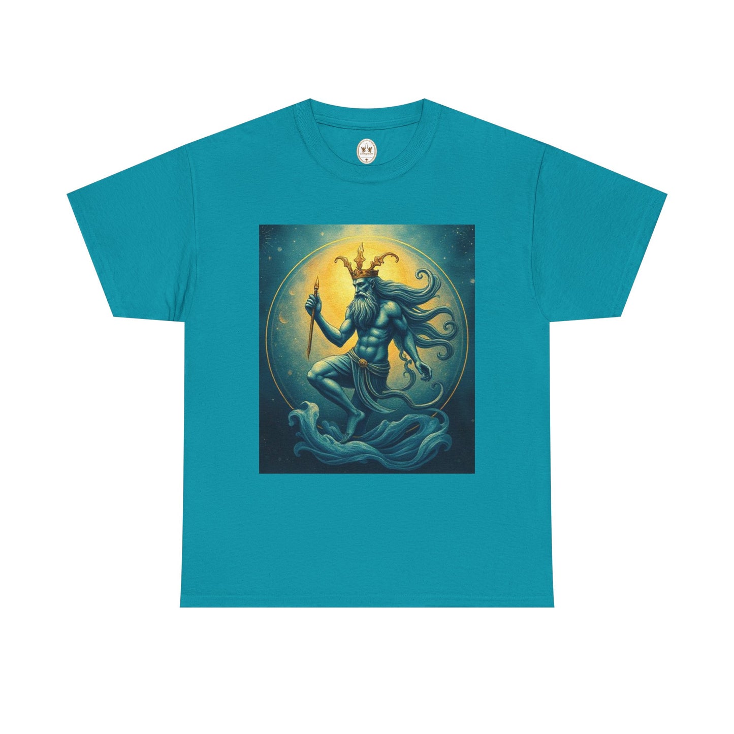 Unisex Heavy Cotton T-Shirt, Aquarius God 1, Zodiac Design