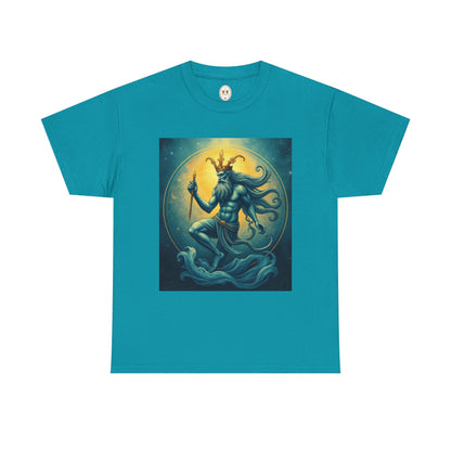 Unisex Heavy Cotton T-Shirt, Aquarius God 1, Zodiac Design