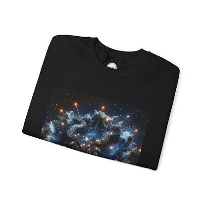 Unisex Heavy Blend™ Crewneck Sweatshirt, Space Bullhead, Taurus Zodiac Design
