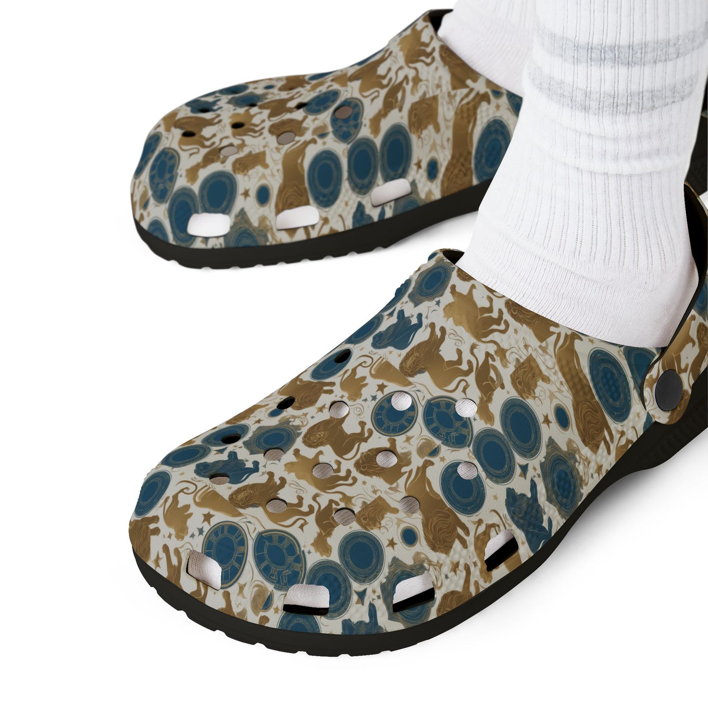 EVA Foam Rubber Shoes, (AOP), Leo, Zodiac, Pattern