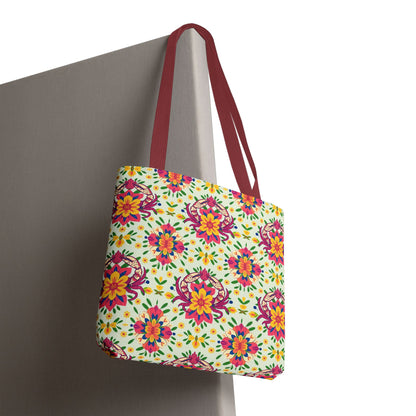 Tote Bag (AOP), Cancer, Zodiac v1, Flower Pattern
